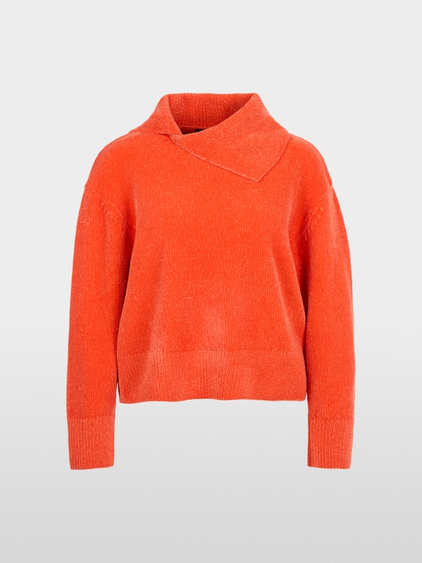 Chenille yarn turtleneck jumper