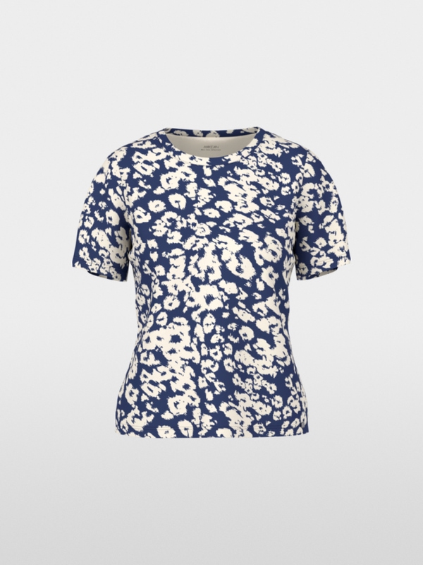 Ribbed leopard print T-shirt