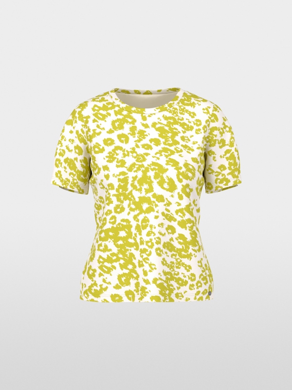 Ribbed leopard print T-shirt