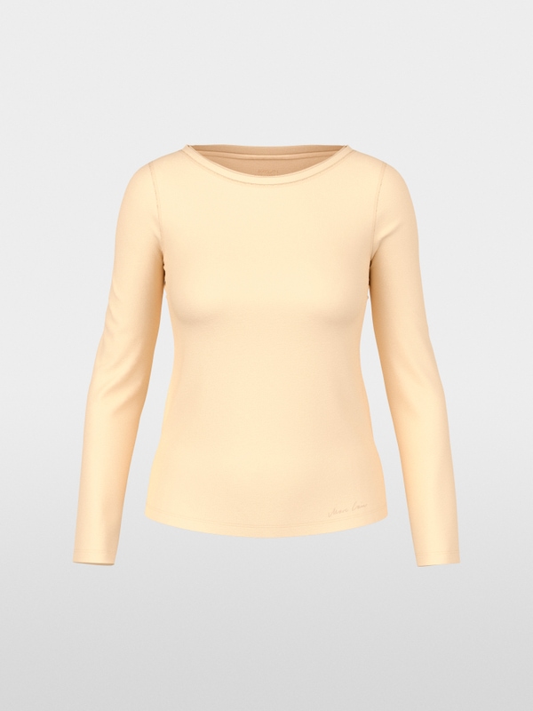 Shirt with silk crew neck