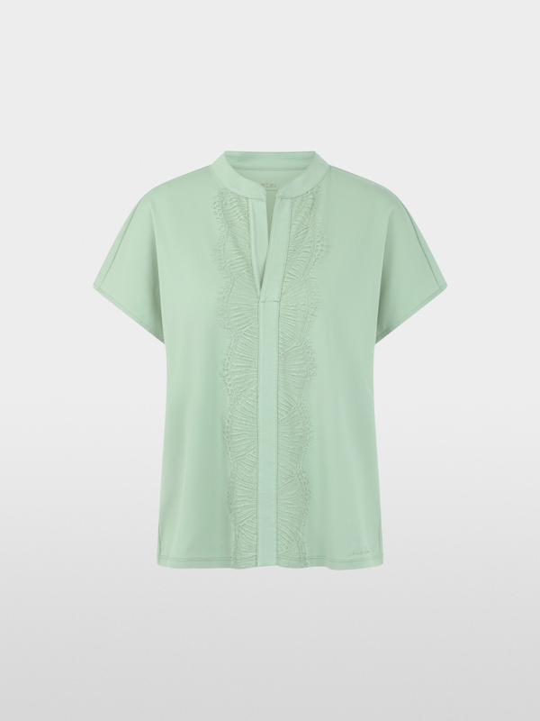 Shirt with lace trim