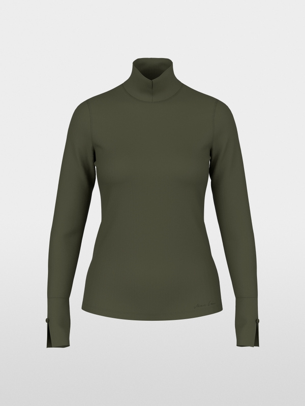 Basic shirt with stand-up collar