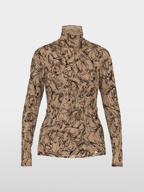 Shirt with velvet flocking