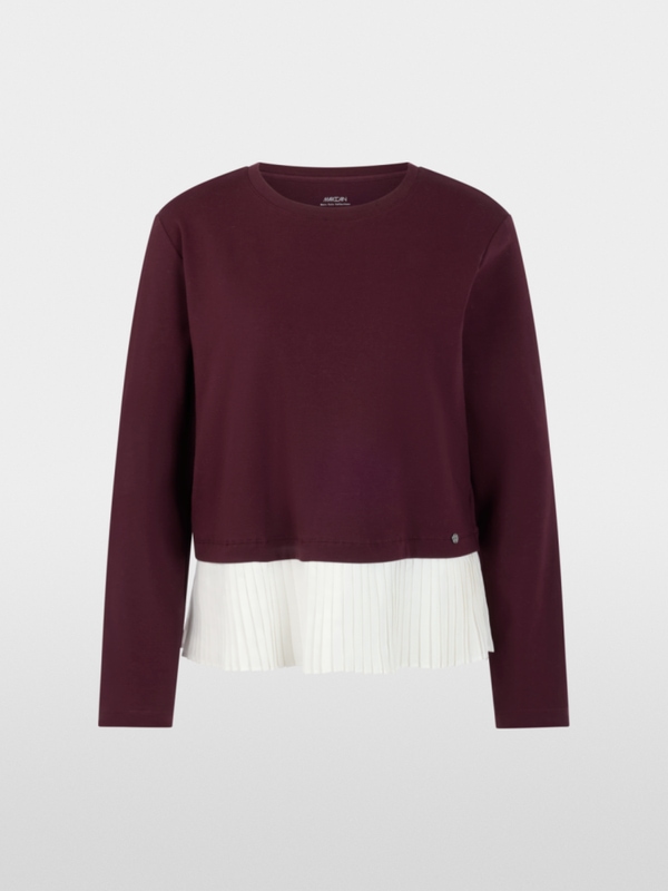 Shirt with pleated flounce detail