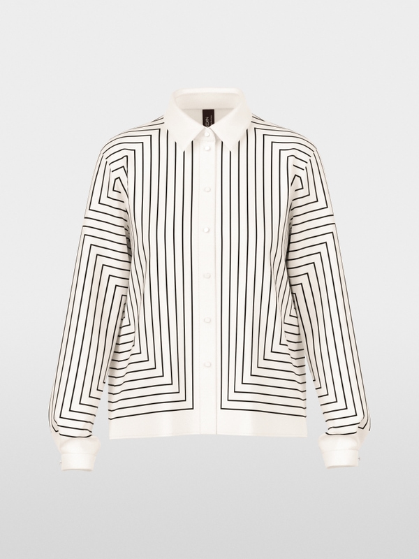 Geometric blouse in a silk blend