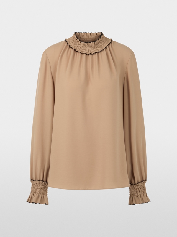Loose-fitting blouse with smocking