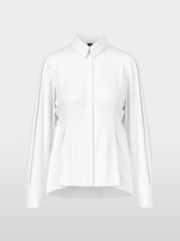 Stretch cotton blouse with seam details