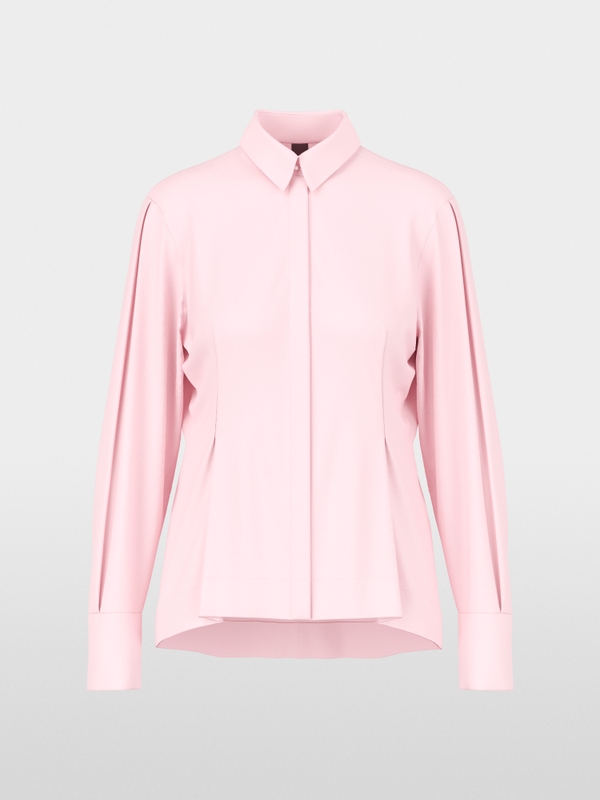 Stretch cotton blouse with seam details