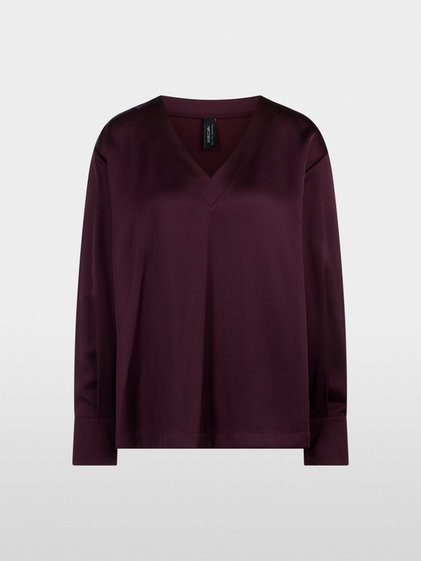 V-neck blouse in satin-effect finish