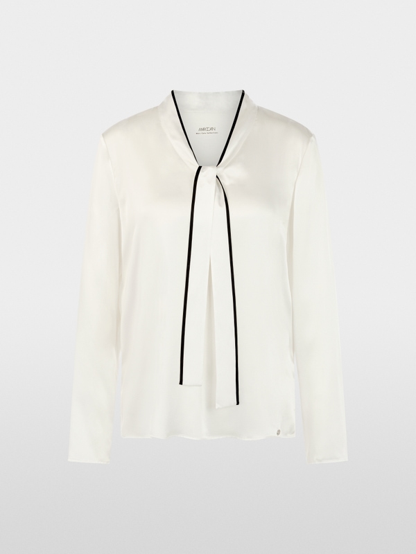 Silk-blend bow blouse