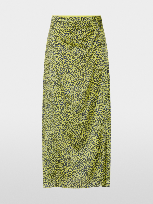 Midi skirt with leopard print
