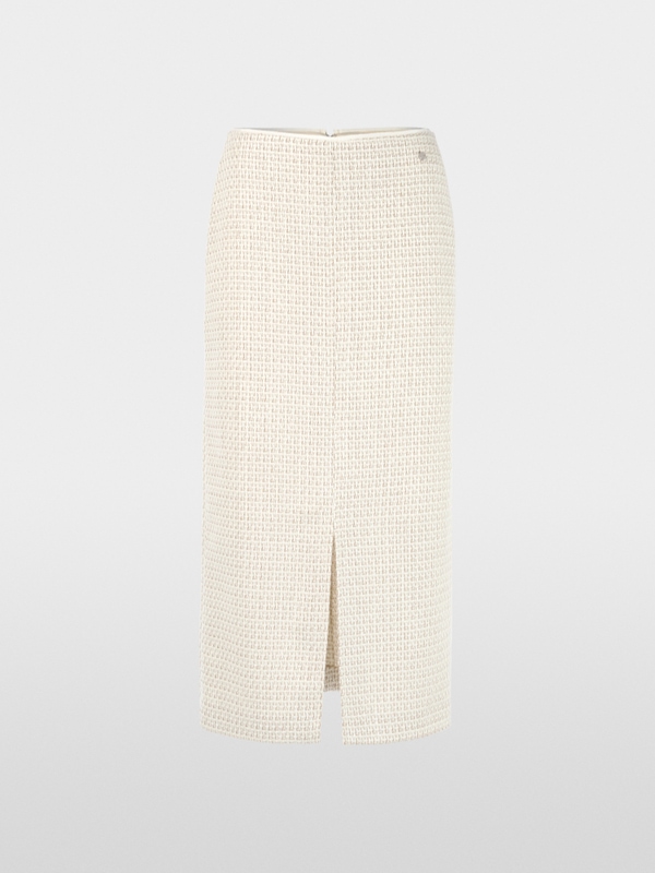 Midi skirt with bouclé effect