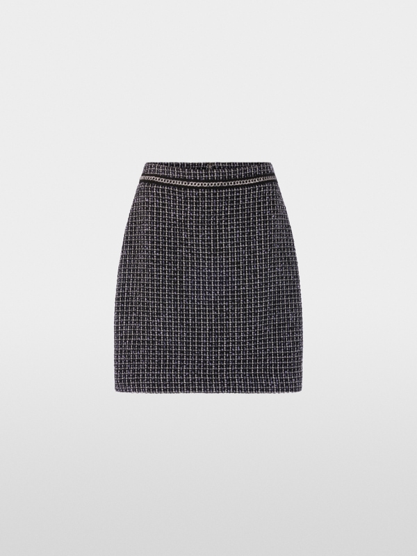 Tweed skirt with chain detail