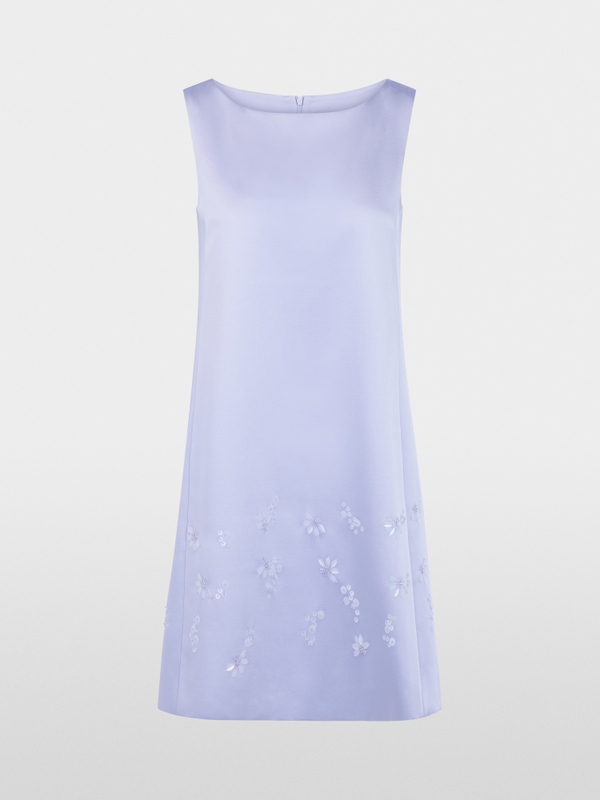 Satin dress with sequin trim