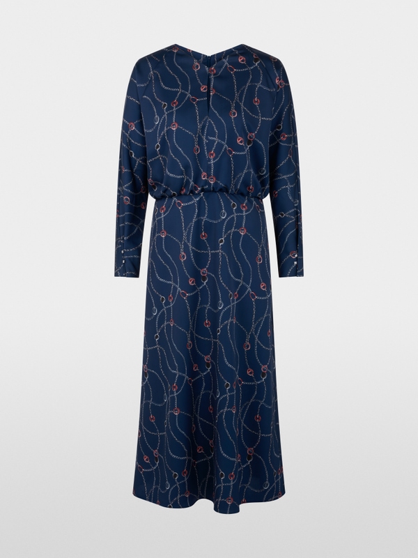 Midi dress with chain print