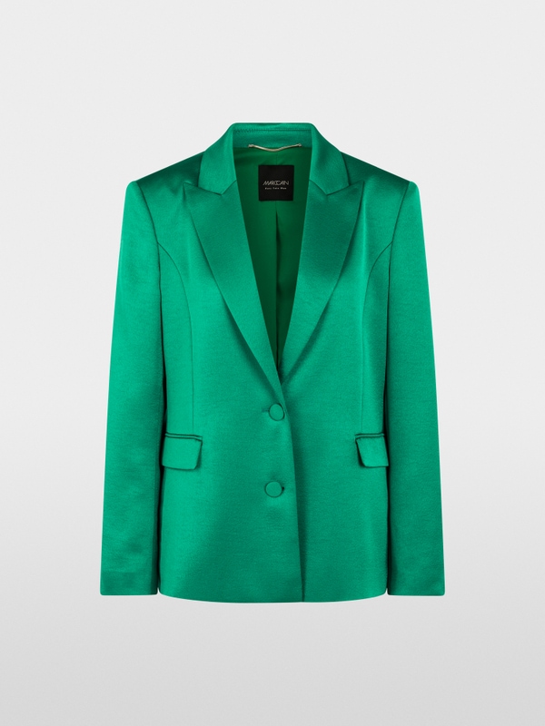 Satin blazer with fabric buttons