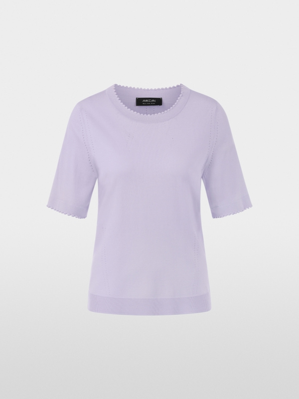 Openwork details short-sleeved jumper