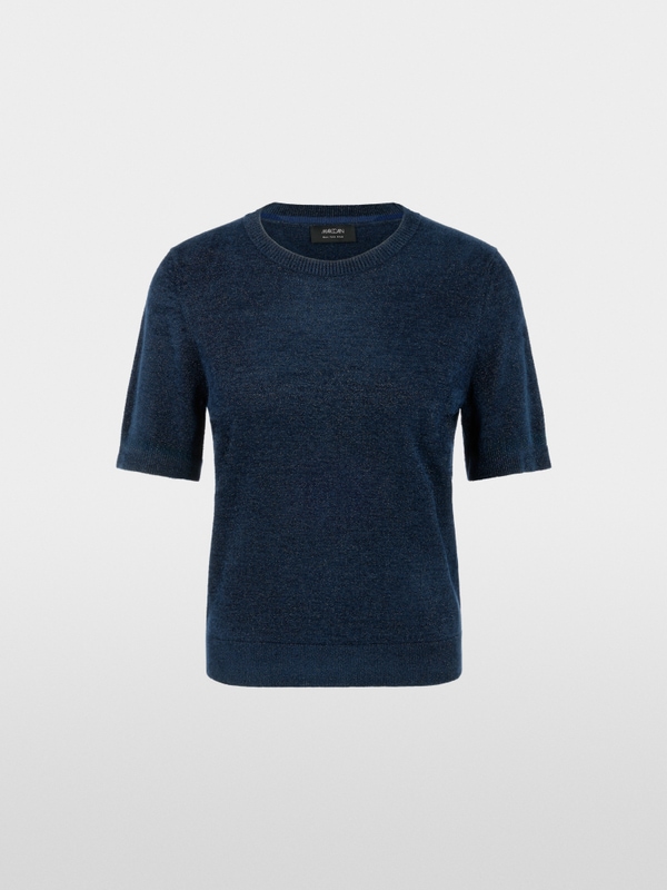 Short-sleeved round neck jumper