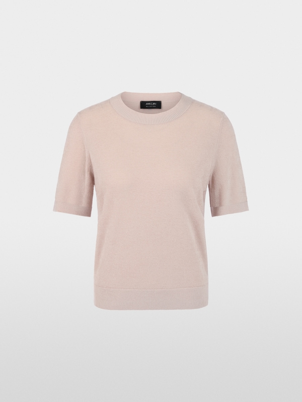 Short-sleeved round neck jumper