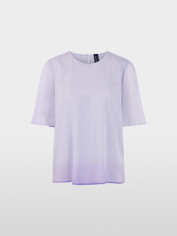 Shirt blouse with sheer sleeves