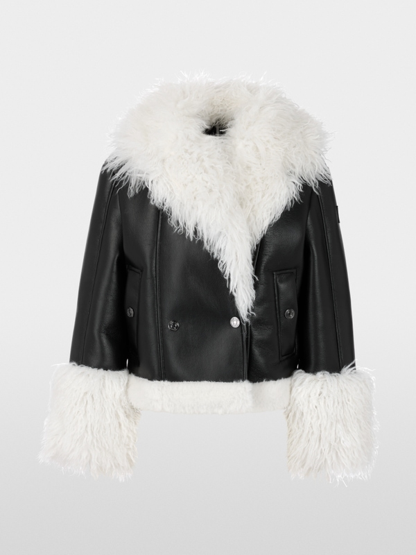 Jacket with faux fur trim