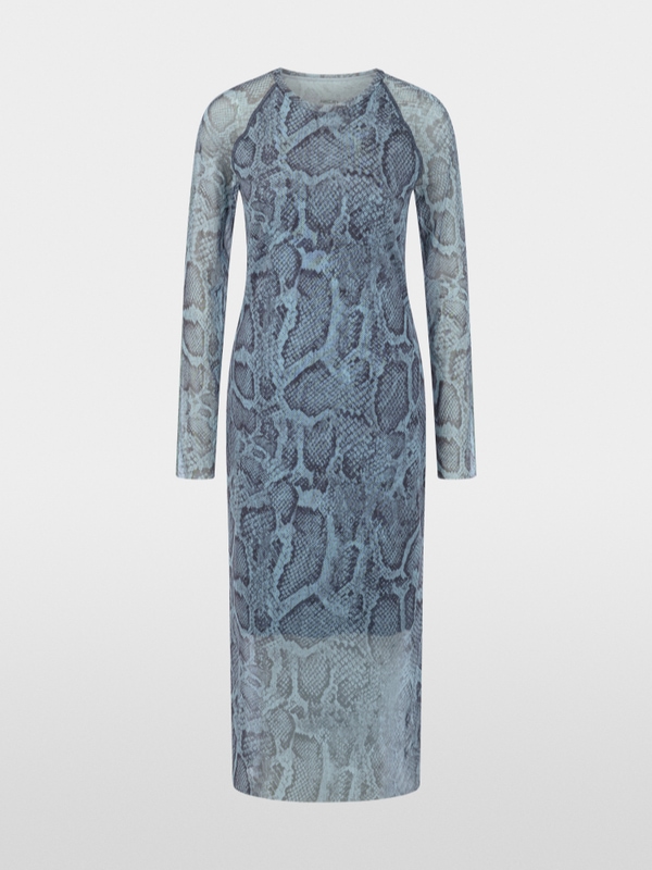 Mesh dress with animal print
