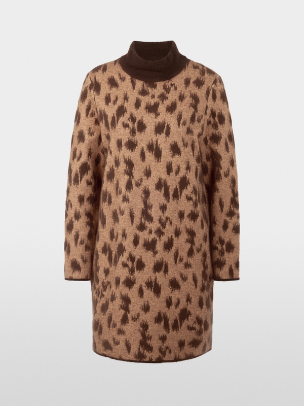 Robe en maille effet léopard, tricotée en Allemagne