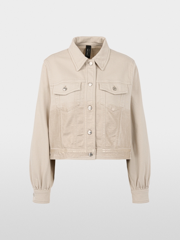Veste en denim avec finitions dorées