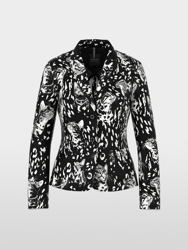 Printed jersey blazer