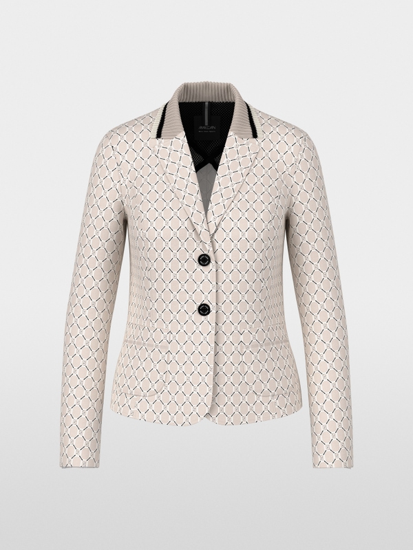 Printed blazer in scuba jersey