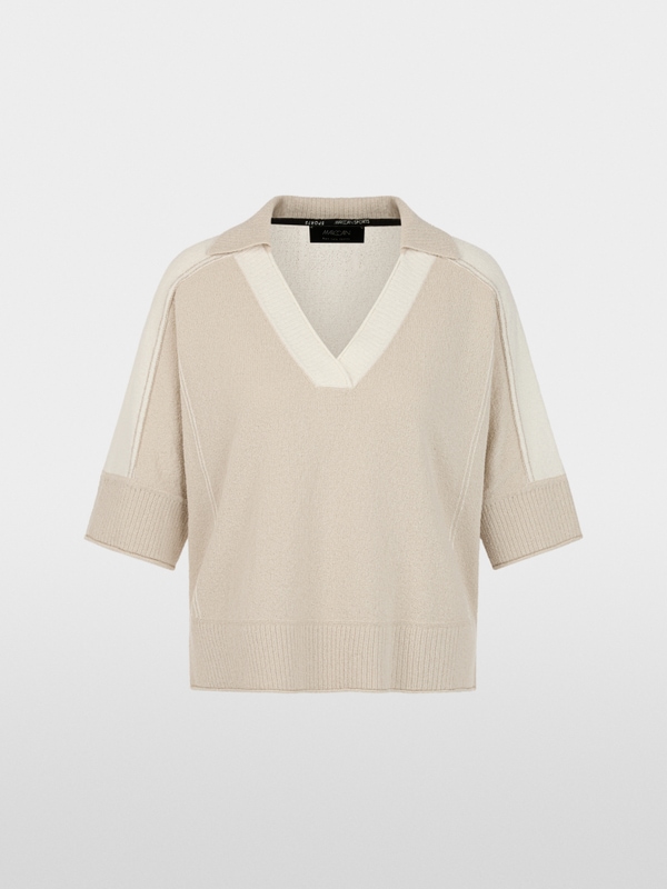 Two-tone V-neck jumper