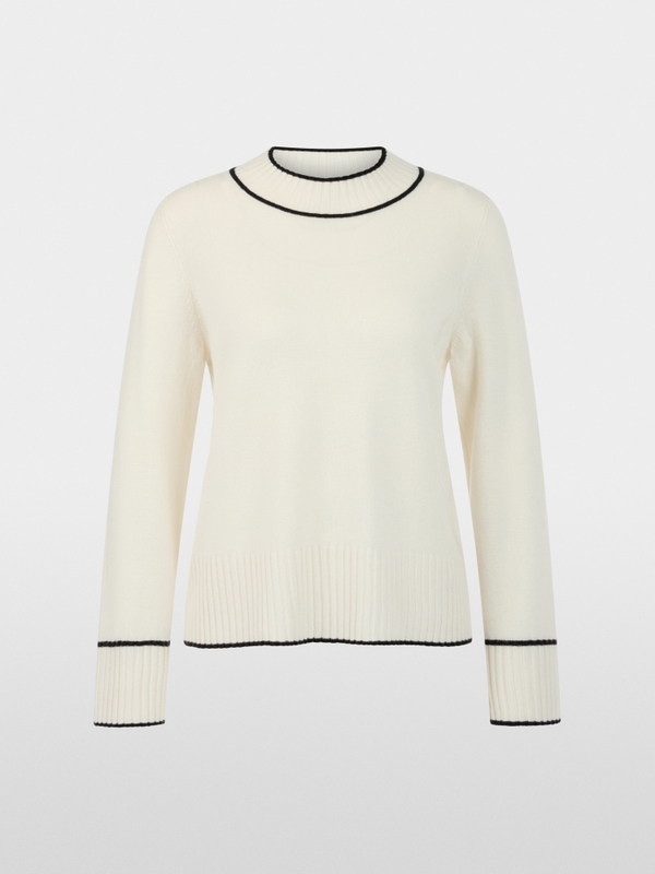 Knitted jumper with contrasting trim