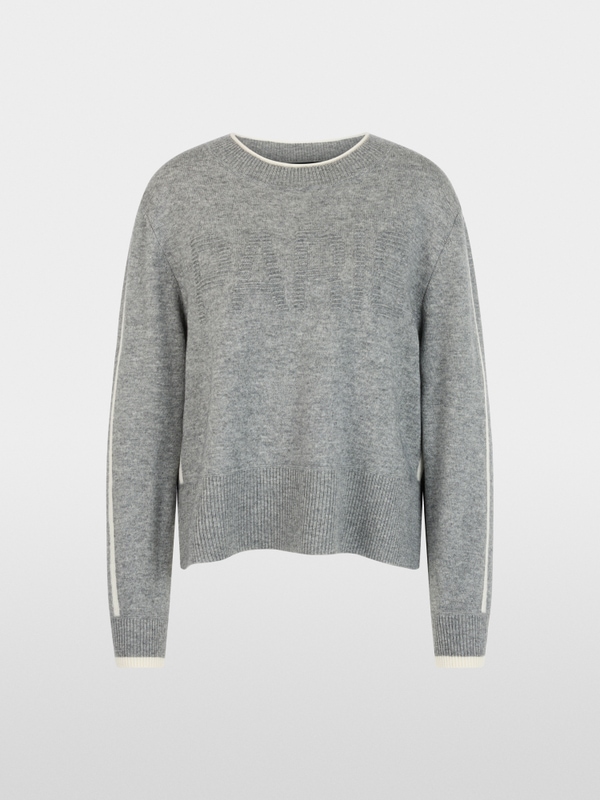 Knitted jumper with lettering