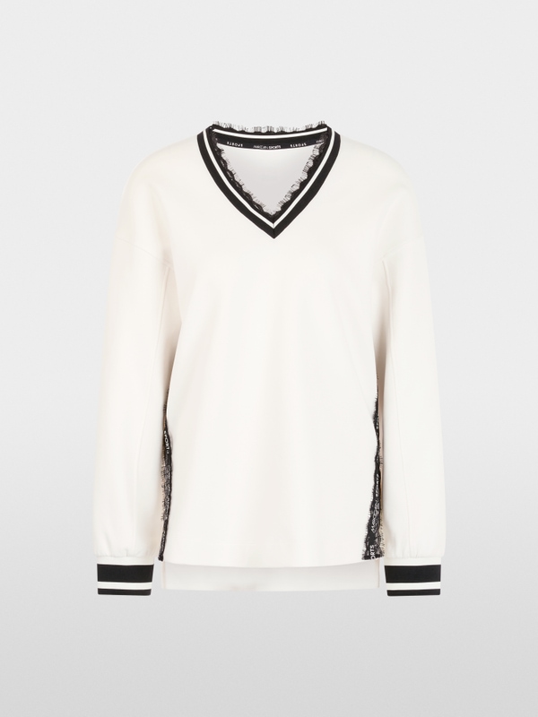 Sweatshirt with delicate lace details
