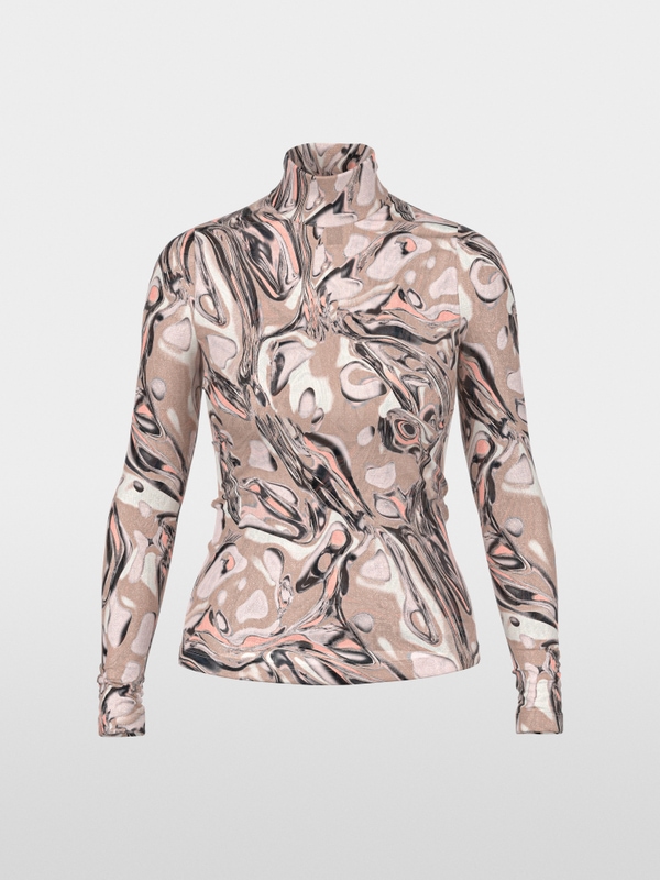 Super-stretch shirt with magma print