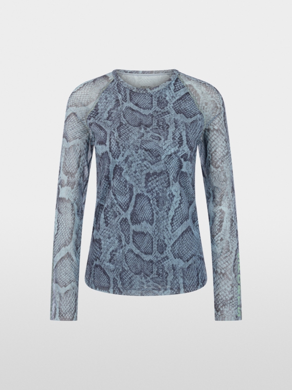Mesh shirt with animal print