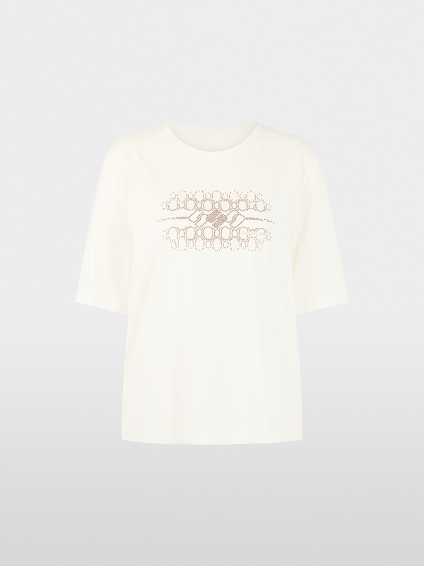 Cotton T-shirt with hotfix stones