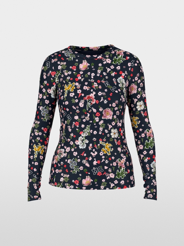 T-shirt à manches longues à imprimé floral sur toute la surface