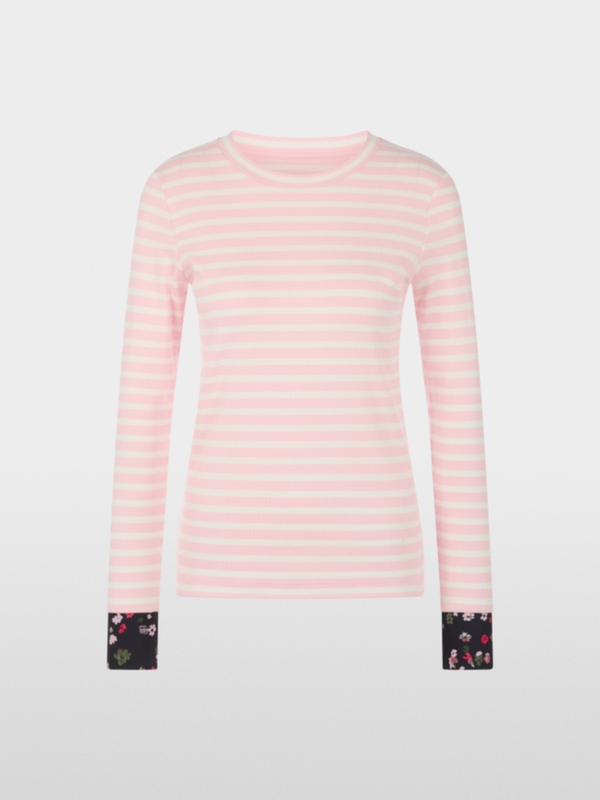 Long-sleeved shirt with striped look