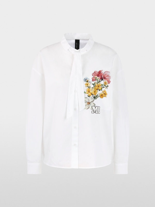 Cotton bow blouse