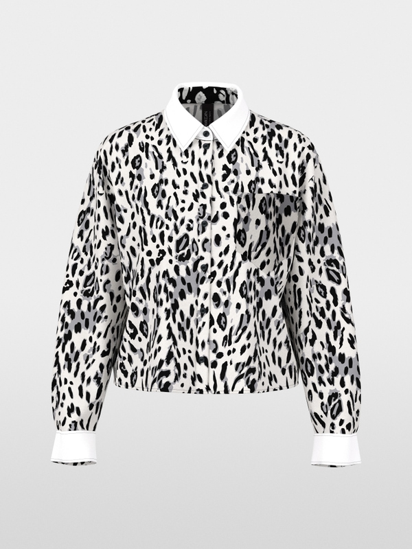 Cotton blouse with leopard print
