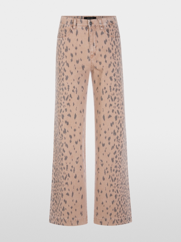 WARRI wide fit jeans with leopard print