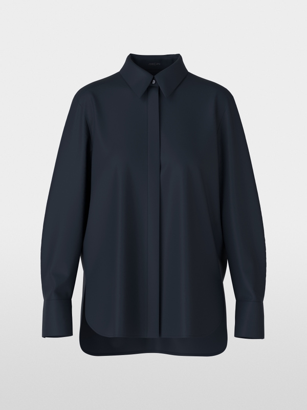 Stretchkatoenen overhemdblouse