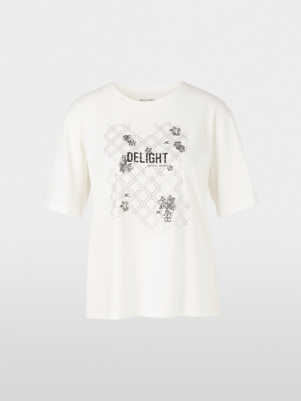 Cotton T-shirt with glitter motif