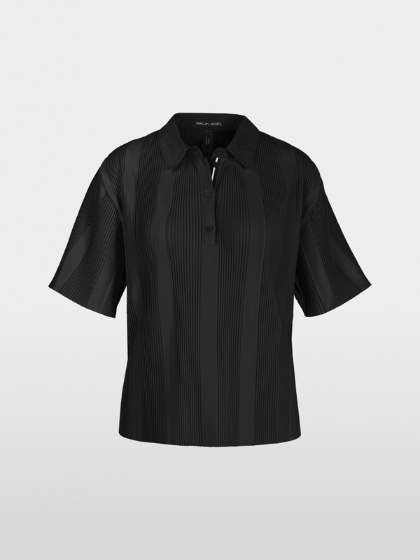 Cropped Poloshirt mit Plissee