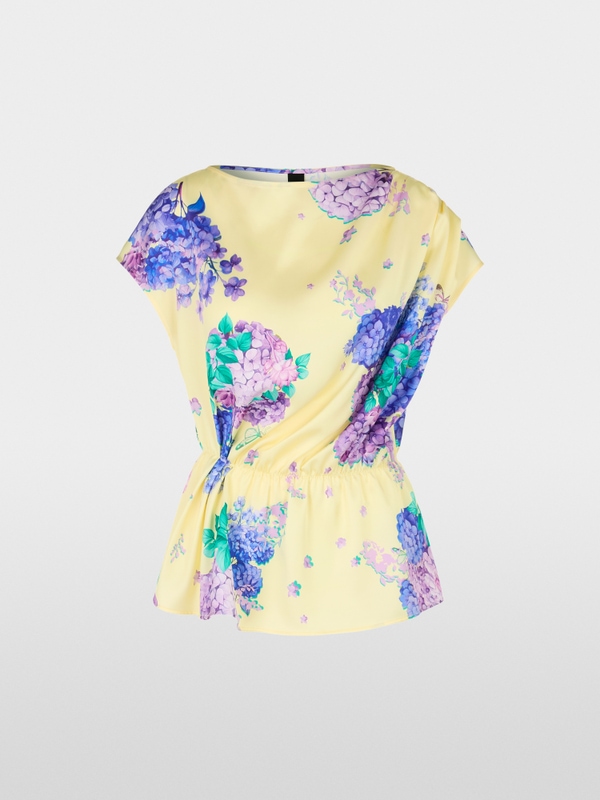 Satinbluse mit Print "Rethink Together"