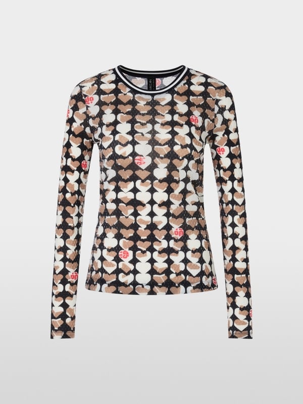 Long-sleeve in crinkle print