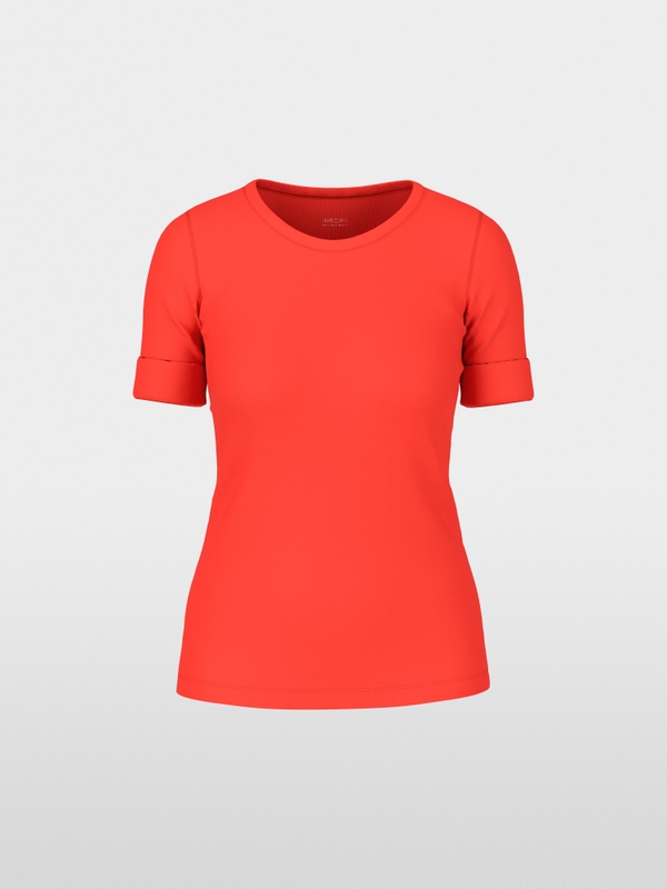 Solid T-shirt in stretchy cotton rib