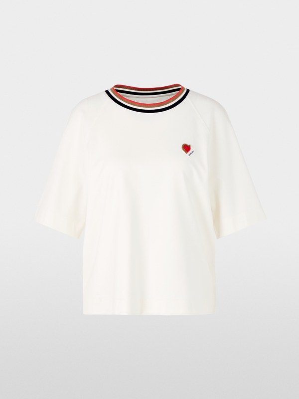 Cropped short-sleeve T-shirt