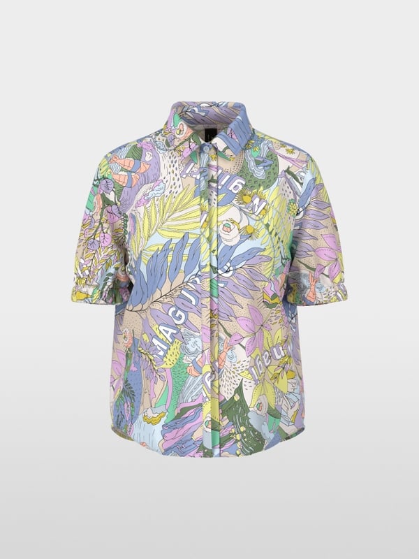 Bedruckte Bluse "Rethink Together"